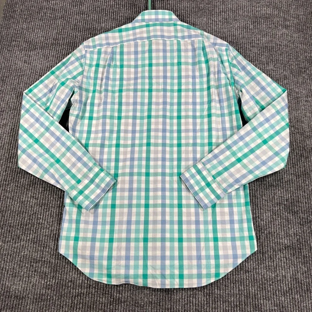 J CREW Shirt Mens Medium Green Plaid Long Sleeve Button Up‎ Slim Fit Casual